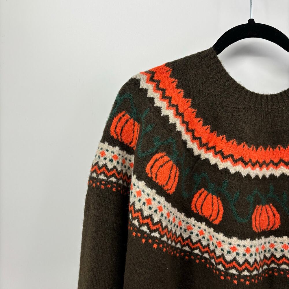 Vince Camuto Sz XXL Womens Sweater Thanksgiving Pumpkin Fair Isle Crewneck - Picture 11 of 16